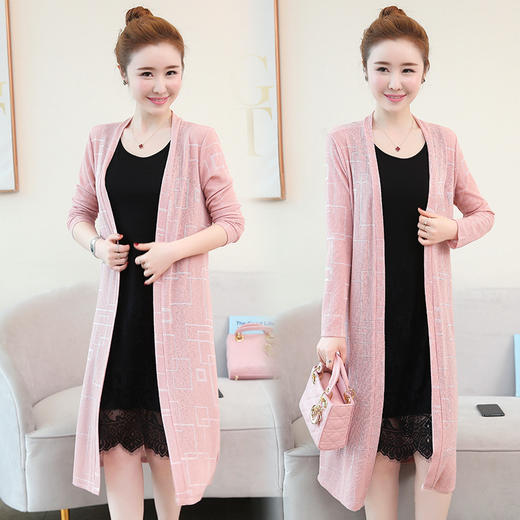 TYL-8869春夏薄款针织开衫过膝披风外套ZXH 商品图1