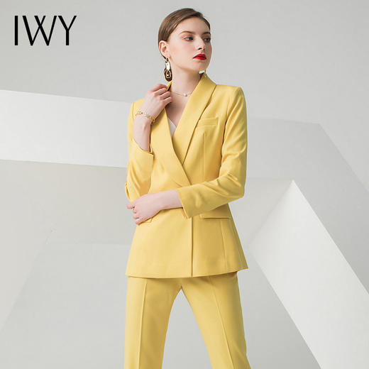 IWY/黄色长袖西装长裤套装C10386+P10226 商品图0