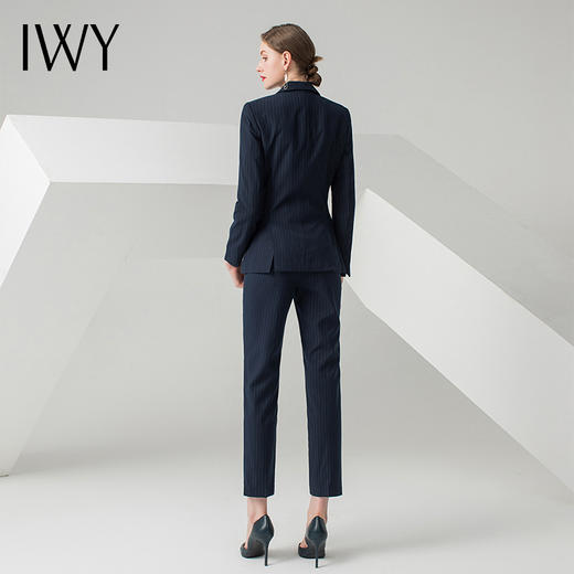 IWY/藏青色条纹长袖西装长裤套装CP10345 商品图4