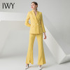 IWY/黄色长袖西装阔腿裤套装C10386+P30226 商品缩略图0