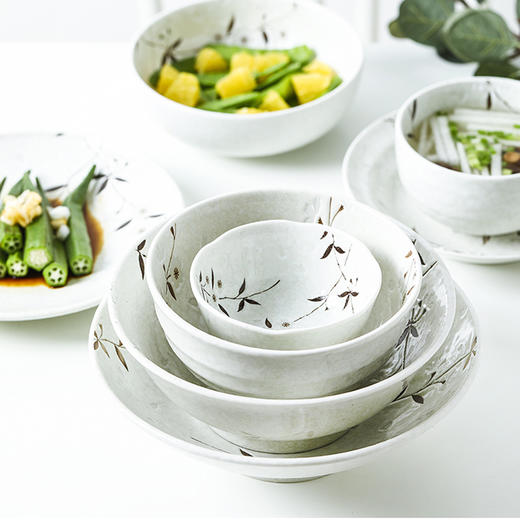 日本进口美浓烧白色樱花陶瓷多用碗/盘日式餐具 商品图3