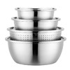 德国戴德不锈钢盆套装家用加厚厨房多用盆洗菜盆沥水盆打蛋和面盆4件套 商品缩略图0