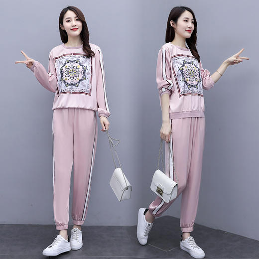 MZ-MZ5923新款名媛小香风印花休闲洋气减龄显瘦两件套ZXH 商品图3