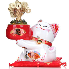 招财猫小摆件创意礼品发光摇钱树 招福纳财猫(小)【不支持补差，非质量问题不退不换】S