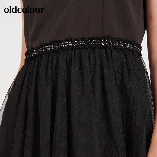 oldcolour春秋季V领纯色时尚优雅连衣裙GL31104830 商品图3