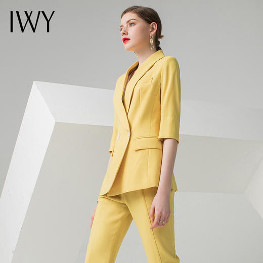 IWY/黄色五分袖西装阔腿裤套装C10226+P30226 商品图2