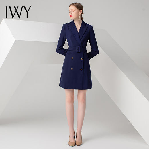 IWY/藏青色长袖连衣裙Q902+GB 商品图1
