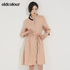 oldcolour春秋季新款圆领收腰收腰显瘦时尚纯色连衣裙GL32103820J 商品缩略图2