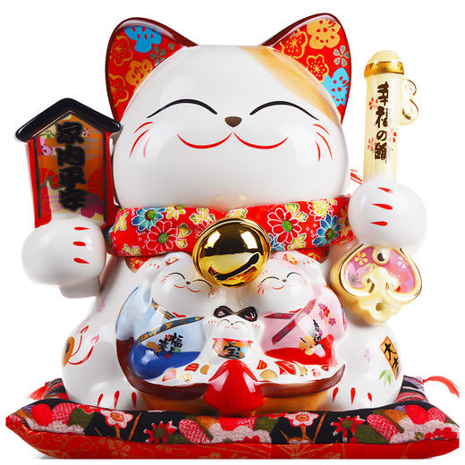 金石工坊陶瓷家用家内平安存钱储钱罐招财猫 家內平安猫扑满(大) 商品图0