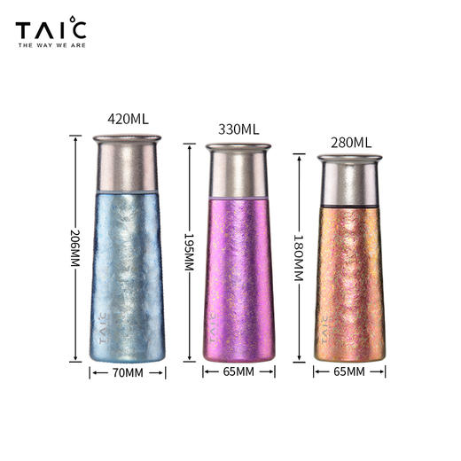TAIC钛可纯钛T型双层真空保温杯330ML 商品图3