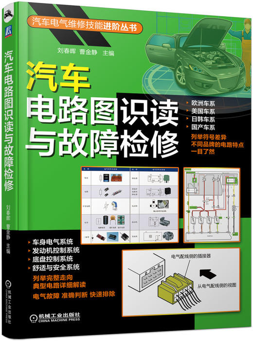 套装 官方正版 汽车电路图识读与故障检修+图解汽车传感器结构原理与检修+汽车车载网络技术详解+汽车空调系统原理与检修 刘春晖等 商品图1