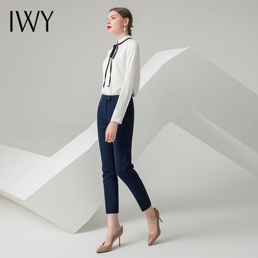 IWY/白色长袖衬衫蓝色长裤套装B134+P475 商品图2