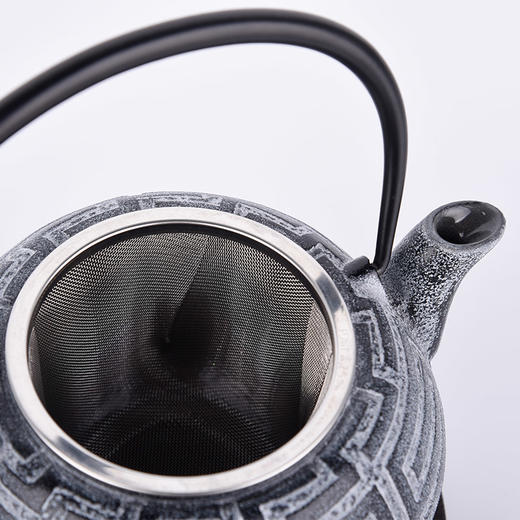 日本铜器富贵回纹铁壶0.65L 商品图2