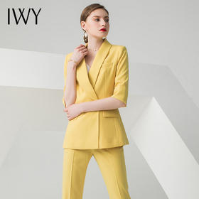 IWY/黄色五分袖西装长裤套装CP10226