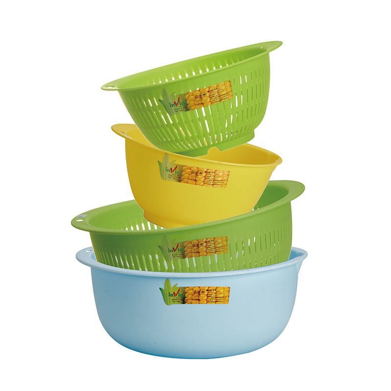 Inwin 玉米筛沥水篮沥水盆洗菜果蔬盆大小任意组合