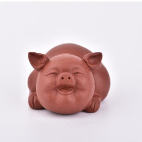 智慧洪福齐天紫砂可养茶宠可爱小猪茶玩茶艺茶盘小摆件