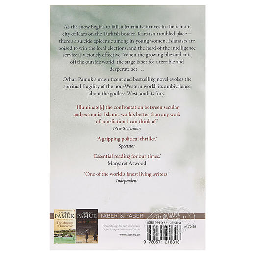 【中商原版】帕慕克：雪 英文原版 Snow Orhan Pamuk FABER & FABER 商品图1