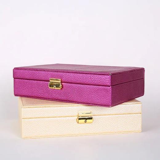 ZF618新款高档PU皮荔枝纹首饰收纳盒 商品图0