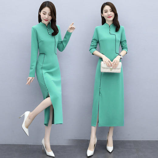 时尚优雅，气质纯色连衣裙HR-WO68559 商品图2
