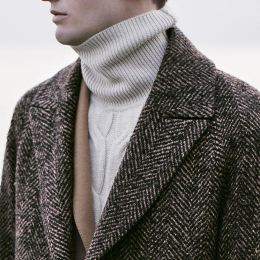 Stylbiella 澳洲美丽诺羊毛棕色切斯菲尔德大衣 商品图1