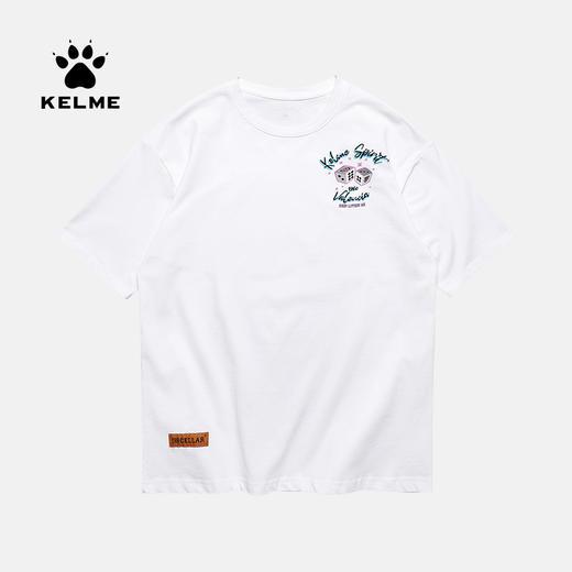 卡尔美运动休闲短袖夏季新款男纯棉T恤男士圆领图案上衣 商品图0