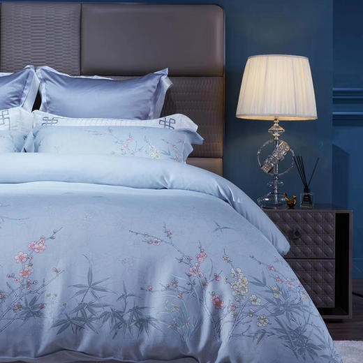 【皇锦】梅兰竹菊冰裂纹·绢丝被三件套 商品图1