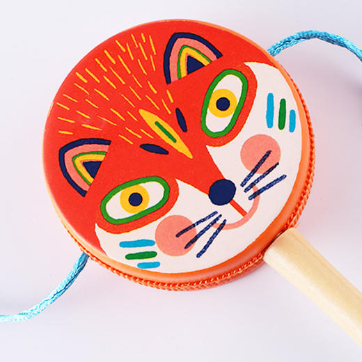 djeco新生婴儿曼波拨浪鼓玩具摇鼓手摇铃传统木质可啃咬0-3-6-9月 商品图1