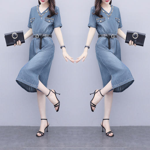 AHM  yyh7005时尚牛仔连衣裙女中长款 商品图2