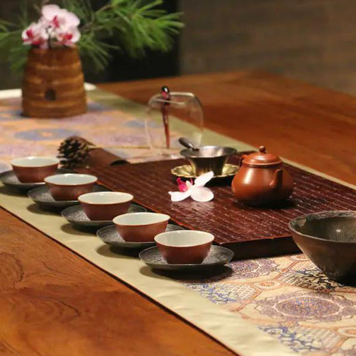 【皇锦】夔龙八达晕·织锦茶席 商品图1