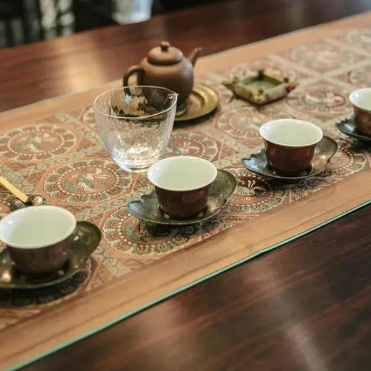 【皇锦】双雁衔绶.茶席 商品图0