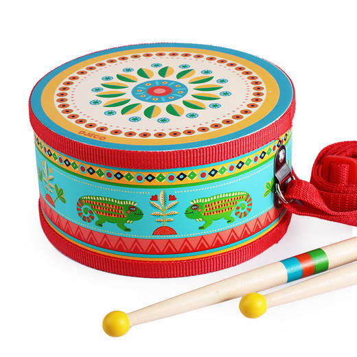 djeco儿童宝宝曼波变色龙手敲鼓手拍鼓音乐玩具婴儿打鼓拍拍木制 商品图0