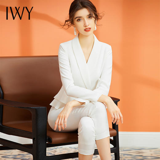 IWY/白色长袖西装长裤套装CP936 商品图2