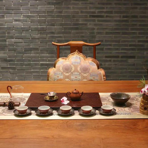 【皇锦】夔龙八达晕·织锦茶席 商品图2