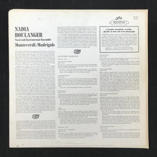 LP黑胶唱片 克劳迪奥·蒙特威尔地《牧歌》 娜迪亚·布朗热指挥 商品图1