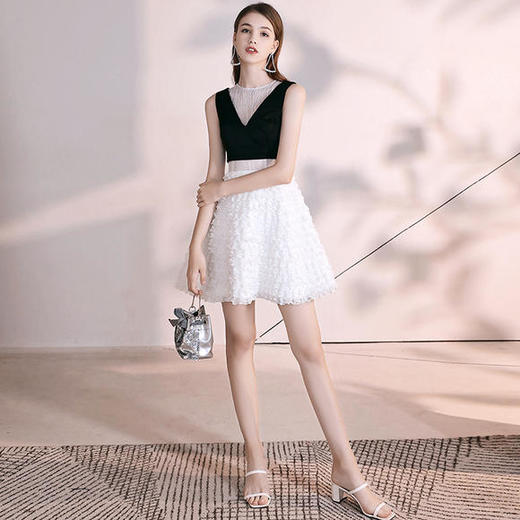 SYFS19070新款时尚名媛气质短款礼服裙（马夹可拆卸） 商品图0