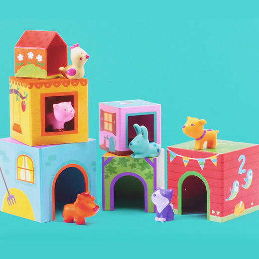 djeco叠叠杯农场动物数字套盒层层叠早教叠叠乐1-2岁叠高玩具益智 商品图7