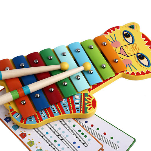 djeco曼波猫婴幼儿童小木琴婴儿八音琴手敲打击乐器音乐敲琴玩具 商品图0