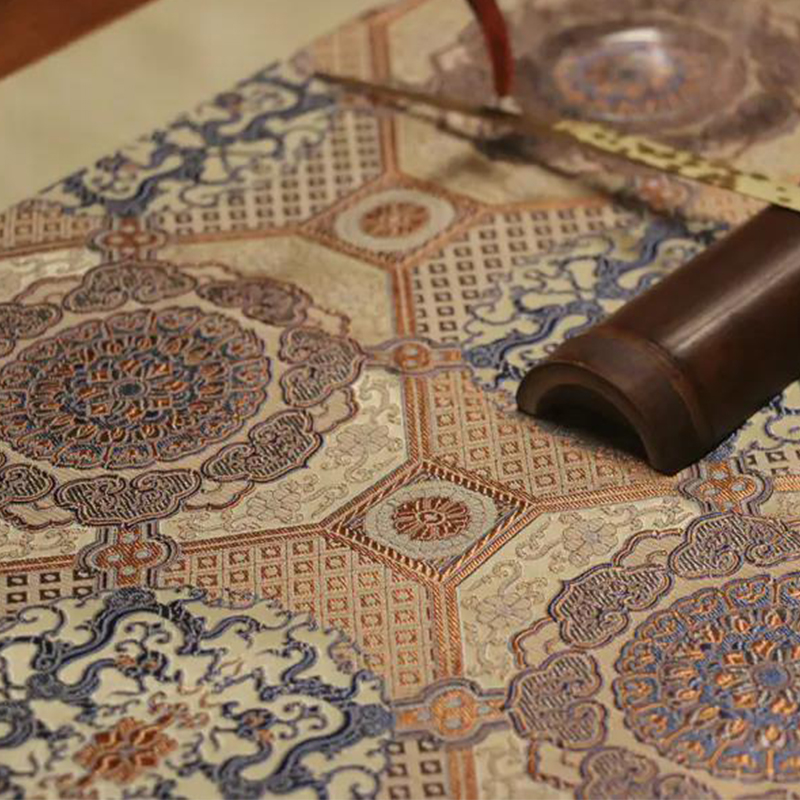 【皇锦】夔龙八达晕·织锦茶席