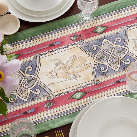 桌旗茶几旗复古宫廷人物图案桌旗 商品图4