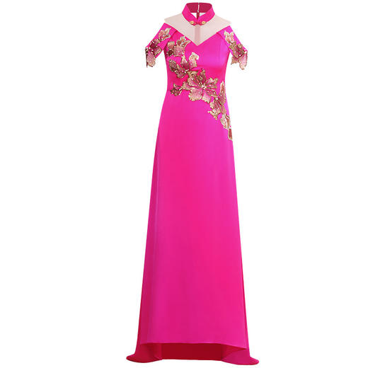 DLQ-A2593演出走秀名媛气质宴会主持人礼服裙中长款 商品图3