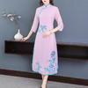 复古中国风，七分袖刺绣中式改良版连衣裙YFN-2055 商品缩略图1