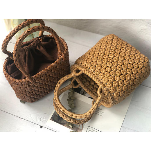 【手工客x云心】经典 六角花结纸藤包 束口袋形式(课程需单独购买)