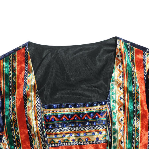 DLQ-A2674复古优雅印花新款收腰显瘦气质妈妈装长裙 商品图2