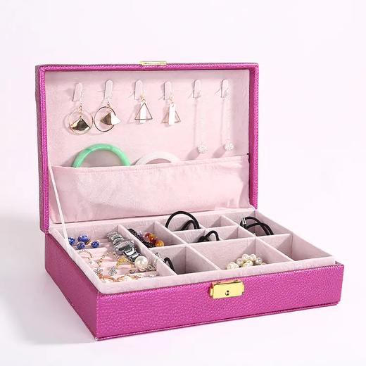 ZF618新款高档PU皮荔枝纹首饰收纳盒 商品图3