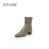 D:FUSE迪芙斯复古方头粗跟短靴DF24116704 商品缩略图3