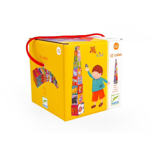 djeco农场动物叠叠高套盒层层叠玩具叠叠杯1-2岁数字叠叠乐儿童益智 商品图4