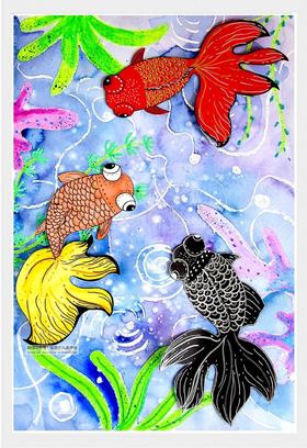 《游来游去的小金鱼》【自动发货：下单后，点击手机短信中收到的链接，即可获取文件下载的链接；如有任何问题，可添加客服微信hm33268获得帮助】