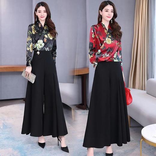 AHM-mgn9075新款洋气百搭减龄阔腿裤套装 商品图2