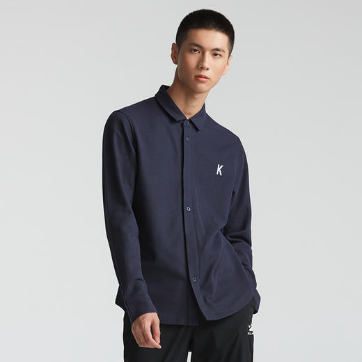 卡尔美运动休闲长袖T恤新款夏秋男士商务时尚棉纯色衬衫 商品图2