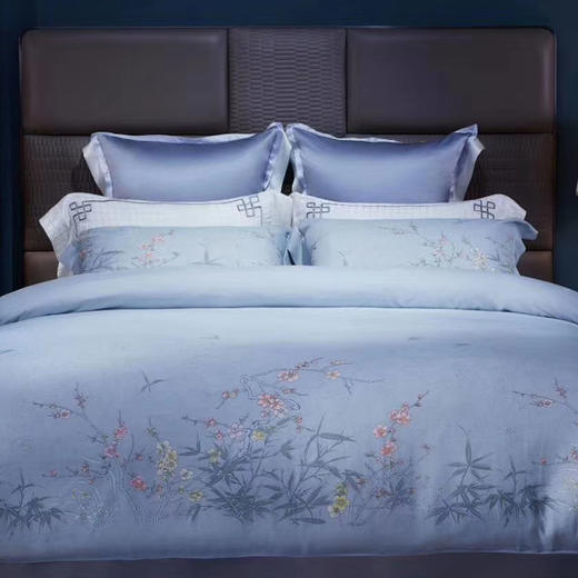 【皇锦】梅兰竹菊冰裂纹·绢丝被三件套 商品图0